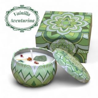 Vela mineral Aventurina y Vainilla